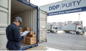 Container laden onder DDP geleverd rechten betaald