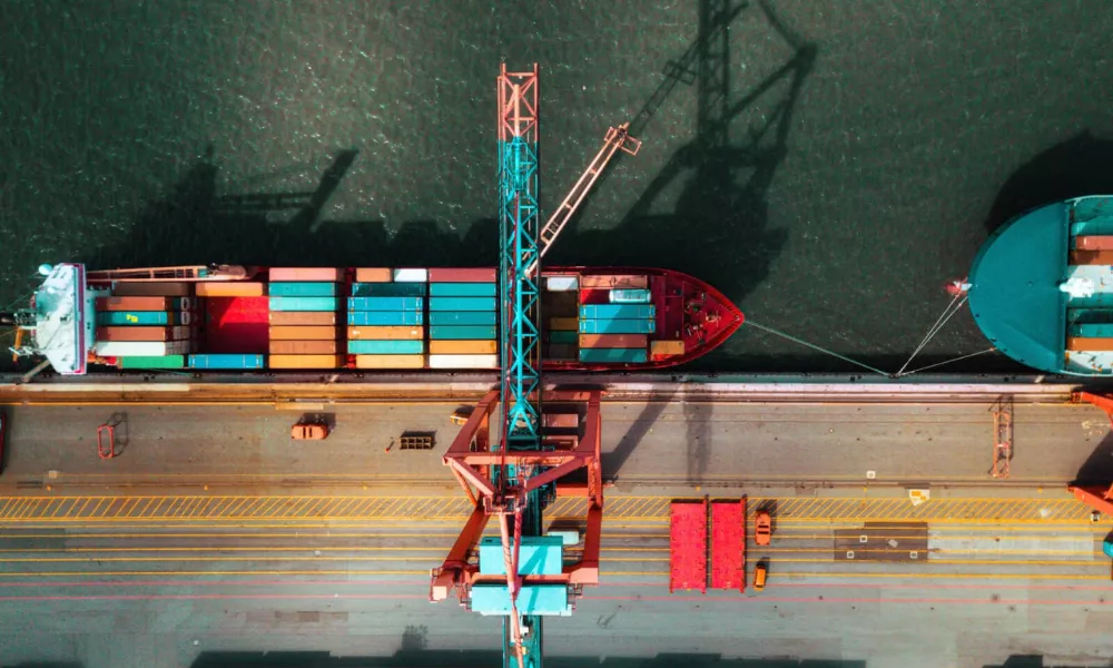 Container op terminal tijdens free time 
